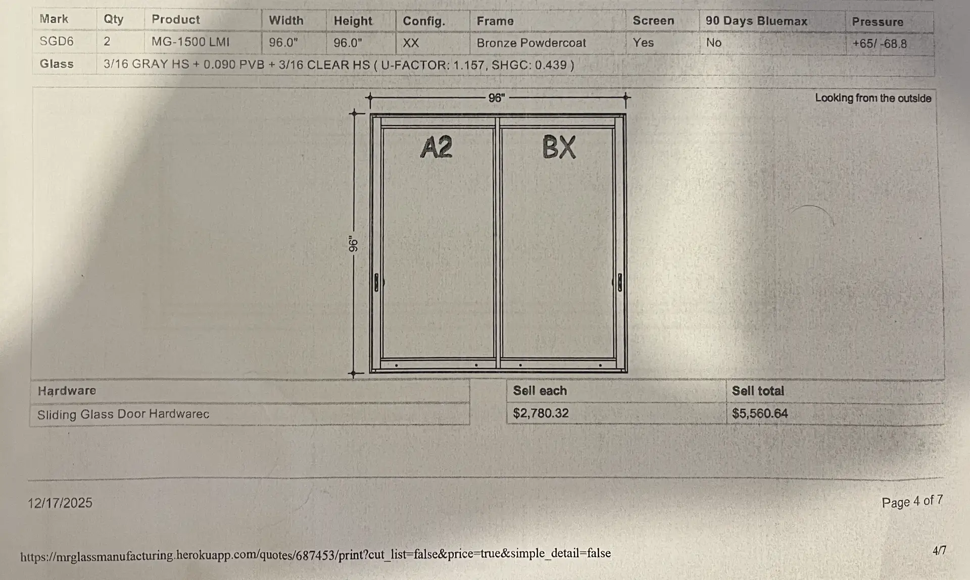 Sliding Door Panel · Mr Glass — 96" × 96"